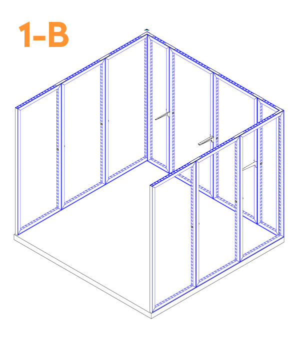 stands para ferias con baldas y foco