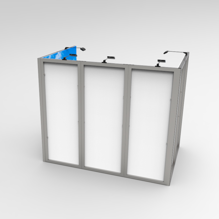 Trasera de stand básico con forma de u