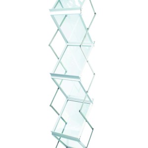 Portacatálogo plegable de aluminio