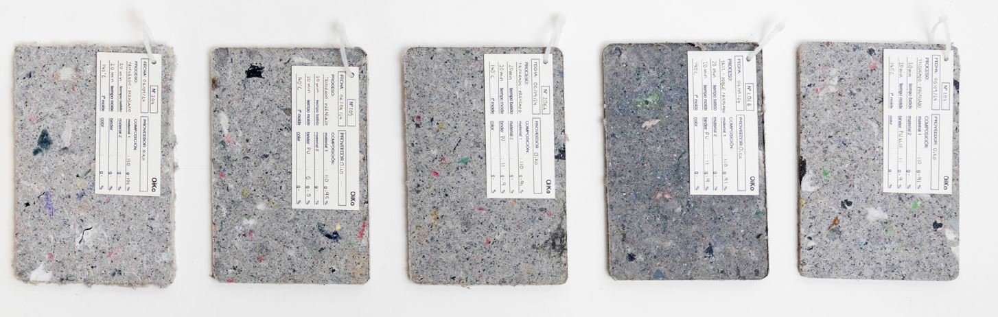 Material obtenido a partir de telas usadas
