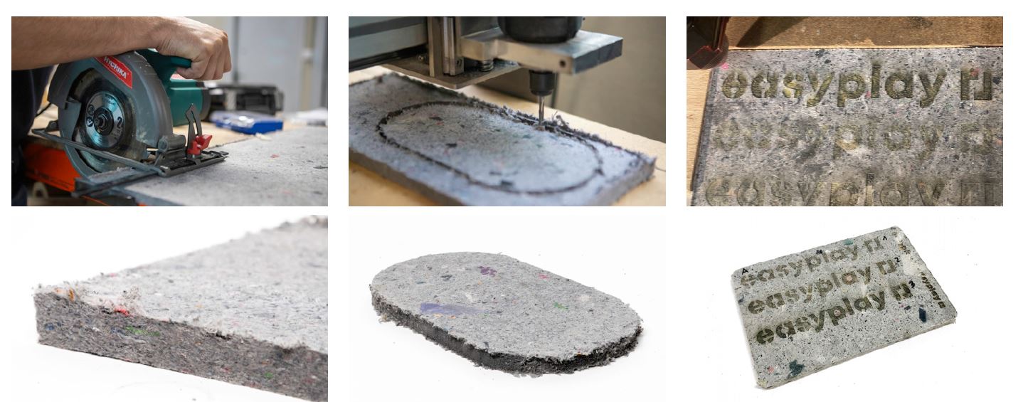 Material obtenido a partir de telas usadas