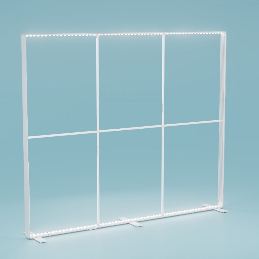 Cajas de luz con perfil de aluminio y tela impresa retroiluminada